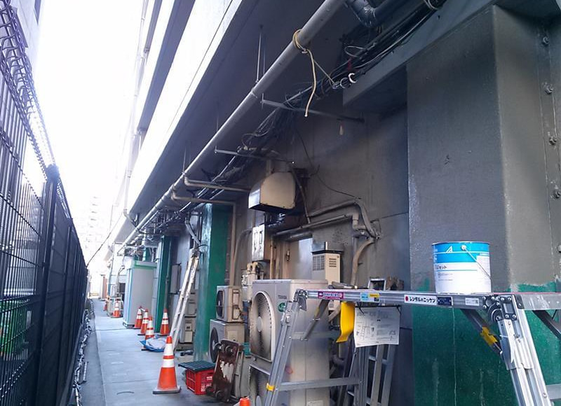 HP耐震工法(外付け工法の) 施工状況